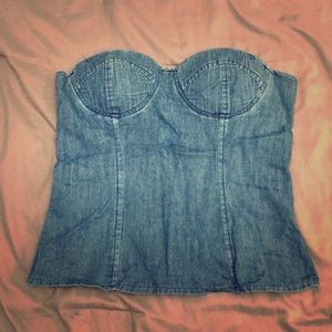 Denim bustier top